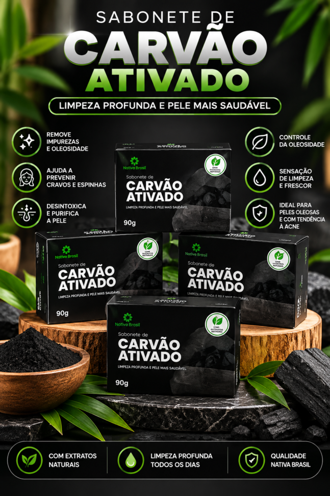 Sabonete de carvão ativado